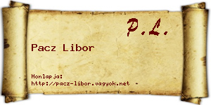Pacz Libor névjegykártya
